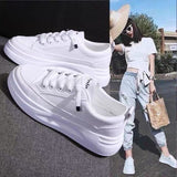 kamames kamames Shoes Female Rubber PU Leather Face Pure Color Muffin Bottom 2024 Simple Fashion Casual Small White Shoes Female