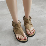 kamames Heel Sandals Women's Large Size 2024 New Ethnic Style Students' Summer Sandals Gao Bang Roman Shoes