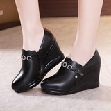kamames Autumn And Winter Slope High Heel Waterproof Platform Deep Tip Single Shoes Women's Plush Black Large Size 40-43 Women's Shoes