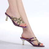 kamames Slippers In The Summer Of 2024 Women's Fishmouth Shoes With Diamond Stilettos And Diamond Slippers Are Worn Outside.