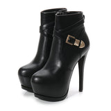 kamames kamames 2023 New Fashion Super High Heels With Side Zipper Waterproof Platform Ankle Boots Women's Singles Shoes 2331-2
