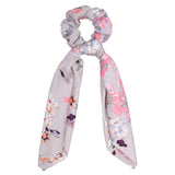 Korean Bow Long Ribbon Hair Scrunchie Chiffon Floral Print Sweet Elastic Hair Band Ponytail Hair Scarf Hair Tie Hair Accessories