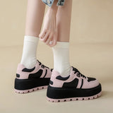 kamames kamames 2023 New Platform Round Head Single Shoes Women's Color Lace-Up Board Shoes Niche Casual Sports Shoes Women