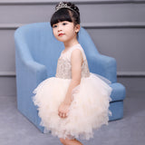 Kamames  Girls' Water Soluble Lace European and American Mesh Princess Dress Children's Wedding Dress Pettiskirt Dress Baby Birthday Skirt Gown