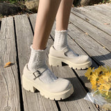 kamames New Ins Fashion Lolita Small Leather Shoes Thick Soles Jk Retro College Thick Heels Mary Jane Single Shoes