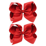 2Pcs/lot 6'' Solid Color Grosgrain Ribbon Bows Hair Clips For Cute Girls Large Handmade Hairpins Barrettes Kids Hair Accessories