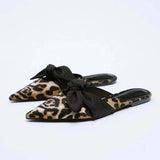 kamames ZARZ Woman 2022 Flat Shoes Spring Summer Pointed Sexy Bow Outer Wear Plus Size 41 Beige Lazy Sandals And Slippers Women Luxury