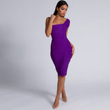 kamames Bandage Dress 2022 Women Bandage Dress Bodycon Elegant Sexy One Shoulder Evening Party Dress Summer Birthday Club Outfit