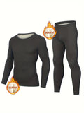 Essential Thermal Compression Base Layer Set for Men - Sets - Moisture-Wicking, Breathable, Quick-Drying, and Four-Way Stretch for Running, Fitness, and Outdoor Activities - Long Sleeve and Leggings for Cold Weather