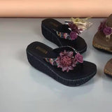 kamames Popular Style Sandals Women's Large Size Women's Shoes Flowers Thick-Soled Casual Sandals Herringbone Slippers