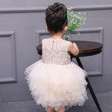 Kamames  Girls' Water Soluble Lace European and American Mesh Princess Dress Children's Wedding Dress Pettiskirt Dress Baby Birthday Skirt Gown