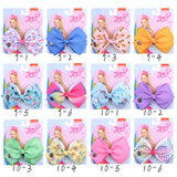 4.5 inch JoJo Bows Jojo Siwa Rainbow Printed Knot Ribbon Bow For Girls Handmade Boutique Hair Clip Children Hair Accessories