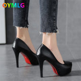 kamames high heels women stiletto princess waterproof platform nightclub super high heel single shoes black women's shoes