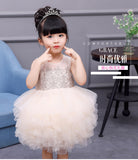 Kamames  Girls' Water Soluble Lace European and American Mesh Princess Dress Children's Wedding Dress Pettiskirt Dress Baby Birthday Skirt Gown