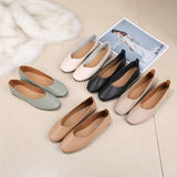 kamames Chunsen Female Flat-Soled Square-Headed Single Shoes Two Shallow-Mouthed Pregnant Grandmother Shoes Retro Semi-Dragging Fairy Lazy Shoes
