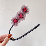 New Women Elegant Bud Chiffon Flowers Bun Maruko Hairstyles Making Long Tools Sweet Headband Hairbands Fashion Hair Accessories