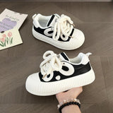 kamames kamames 2023 New Cake Soft Bottom Shoes Women's Students Black And White Panda Women's Casual Sports Small White Shoes