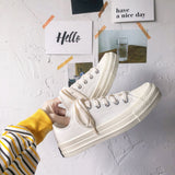 kamames New Female Summer New Student Korean Version of Harajuku Style Breathable All-match Sneakers Tide All White Canvas Shoes