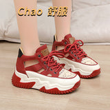 kamames And Autumn New Casual Single Shoes Mesh Cloth Hollowed-Out Breathable Sandals Small People Tie Daddy Shoes Casual Shoes