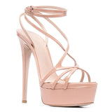 kamames Super High Heel Nightclub Dancing Shoes Large Size Waterproof Platform Banquet Shoes Summer Sandals