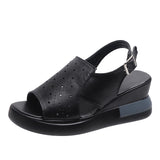 kamames kamames Heel Sandals Women's 2024 New Summer High-Heeled Fish Mouth Women's Shoes Hollowed-Out Heightened Muffin Large Size Sandals