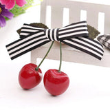 kamames Hot Sell Retro Vintage 50s 60s Women Cherry Bow Hair Clip Hairpins For Pinup Girls Vintage Party Vaction Hair Accessories