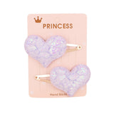 2Pcs/set Glitter Cartoon Cartoon Love Heart Crown Hair Clips For Girls Handmade Hairpins Boutique Barrette Kids Hair Accessories