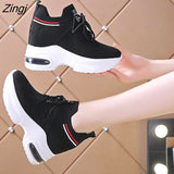 kamames Womens Sneakers Women's Designer Shoes Tennis Female Woman Fashion Trainers Heels Summer Autumn PU Fabric Retro Lace-Up