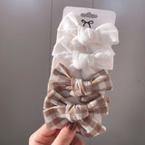 4 Pcs/set Cotton Linen Plaid Bowknot Hair Clips For Cute Girls Floral Handmade Hairpins Barrettes Headwear Kids Hair Accessories