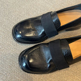 kamames kamames British Style Small Leather Shoes Shoes Female Black Thick Heel Single Shoes