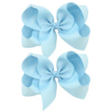 2Pcs/lot 6'' Solid Color Grosgrain Ribbon Bows Hair Clips For Cute Girls Large Handmade Hairpins Barrettes Kids Hair Accessories