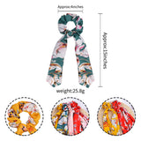 New Floral Print Streamers Scrunchies Elastic Hair Bands For Women Hair Scarf Bows Rubber Ropes Girls Hair Ties Hair Accessories