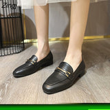 kamames Size Women's Shoes Size 43 Summer Designer Shoes Women's Flat Shoes Loafers Women's Shoes Casual Shoes Black Leather Shoes