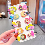 10PCS/set New Girls Cute Silica Gel Cartoon Princess Hairpins Lovely Hair Ornament Barrettes Hair Clips Fashion Hair Accessories