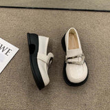 kamames Shoes Women's Shoes 2024 Spring New Style Thick Soles, Thick Heels, Black Shoes, Jk Mary Jane Shoes, Single Shoes, Small Leather Shoes