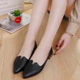 kamames kamames Summer New Korean Version Fashion Pointed Single Shoes Women's Flat Engraved Hollow Hole Shoes Trend Low Heel Bean Shoes