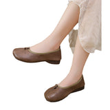 kamames kamames Single Shoes Women 2024 Spring Fall New Korean Version Fashion Round Head Flat Bottom A Foot Pedal Mother Shoes