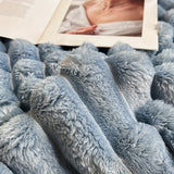 Luxurious Faux Rabbit Fur Throw Blanket - Ultra-Soft, Thick & Warm for Winter | Cozy Coral Fleece Bedding for Bedroom, Office Naps & Sofa Lounging | Machine Washable