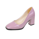 kamames kamames Heel Casual Women's Shoes Spring 2024 New Fashion Square Head Square Root High Heel 4243 Large Size Women's Shoes