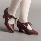 kamames Station 2024 Spring New Hollowed-Out High-Heel Lace Large-Size Women's Casual Shoes