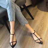 kamames kamames Version Of 2024 Summer Casual Flat With Roman Sandals With A Word Buckle Tip Soft Flat Women's Shoes