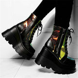 kamames Winter New High Heels Female Dazzling Slope Heel Side Zipper Boots Children's Large Size Women's Shoes