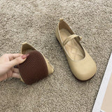 kamames Mary Jane Shoes Flat Soles Women's Shoes 2024 Autumn New Round Head Lovely Small Leisure Leather Shoes Women's Shoes