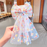 New Girls Beautiful Chiffon Bow Print Flower Strawberry Hairpins Headband Kids Sweet Hair Decorate Clip Fashion Hair Accessories