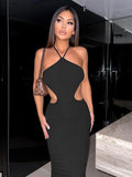 kamames Sexy Summer Vacation Outfits Knitted Halter Maxi Dresses for Women 2023 Elegant Dress Sets Holiday Beach Sundresses