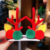 1Pair Women Girls Cartoon Christmas Antlers Hairpins New Year Sweet Hair Decorate Barrettes Hair Clips Novelty Hair Accessories