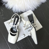 kamames Women's Red Sandals 2023 Summer Square Toe Shoes Women's Buckle Solid Color Newest Wedding Party High Heels Women's
