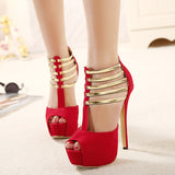 kamames Sandals Women's Heels Fish Mouth Waterproof Table Summer 45 Color Large Size Shoes
