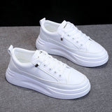 kamames kamames Shoes Female Rubber PU Leather Face Pure Color Muffin Bottom 2024 Simple Fashion Casual Small White Shoes Female