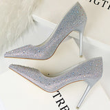 BIGTREE Shoes Sexy Woman Pumps Pointed Toe High Heels Shoes Women Sequins Nightclub Party Shoes Quality Stiletto Heels Lady Shoe